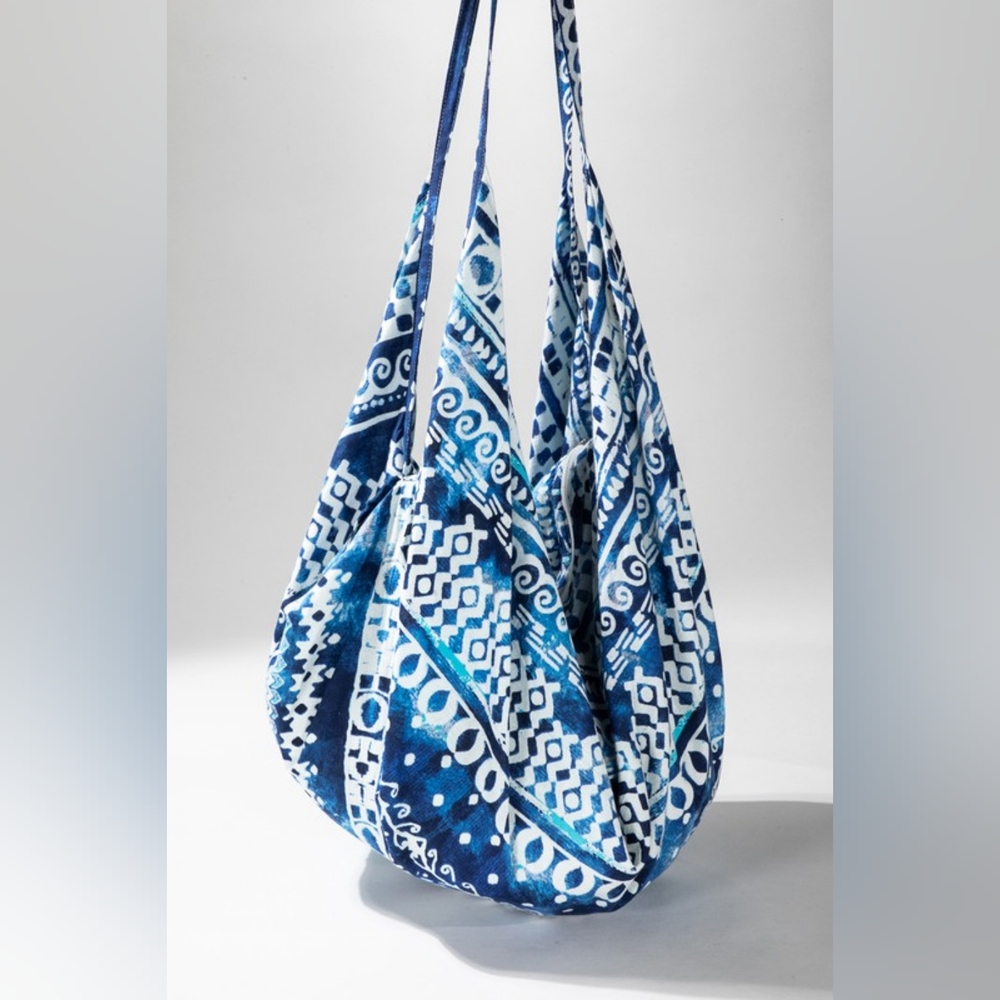 Boho Chic Beach Yoga Hobo Shoulder Bag - 100% Cotton - Bohemian Ethnic Inspired - Picture 2 of 8